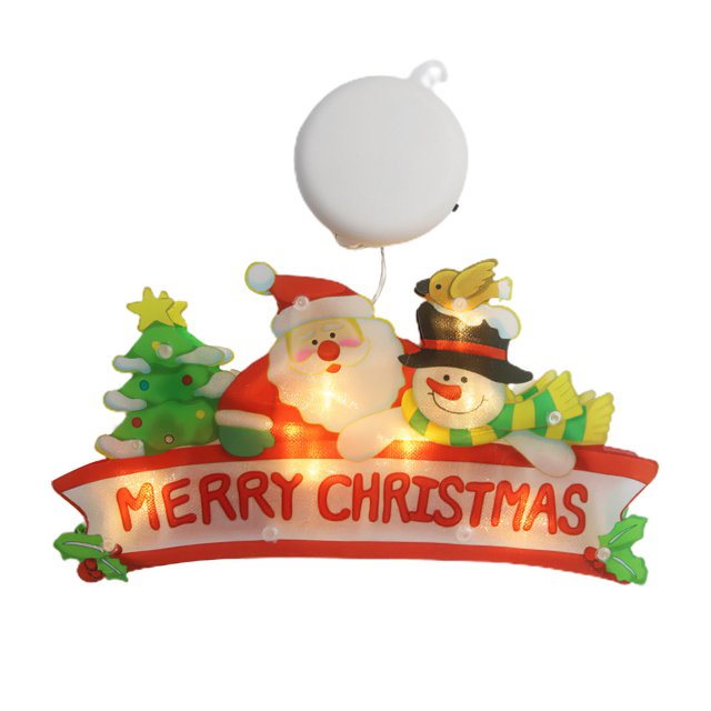 Lámpara De Modelado De Navidad Papá Noel Árbol De Navidad Muñeco De Nieve Alimentado Por Batería Con Ventosa Decoración Lámpara Colgante Luz De Marquesina Para Navidad Fiesta En Casa Ventana Minnieouse HA026361-08