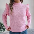 thumbnail image 7 of Ediodpoh Womens Sweaters Solid Round Neck Long Sleeved Stand up Collar Pullover Casual Top Soft Pink L, 7 of 7