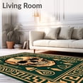 thumbnail image 2 of ODIKA 4'x6' Machine Washable Non-Slip Area Rug, Skull Totem Latch with Ancient Symbol Engravings High Traffic Rug, Green, 625291, 2 of 7