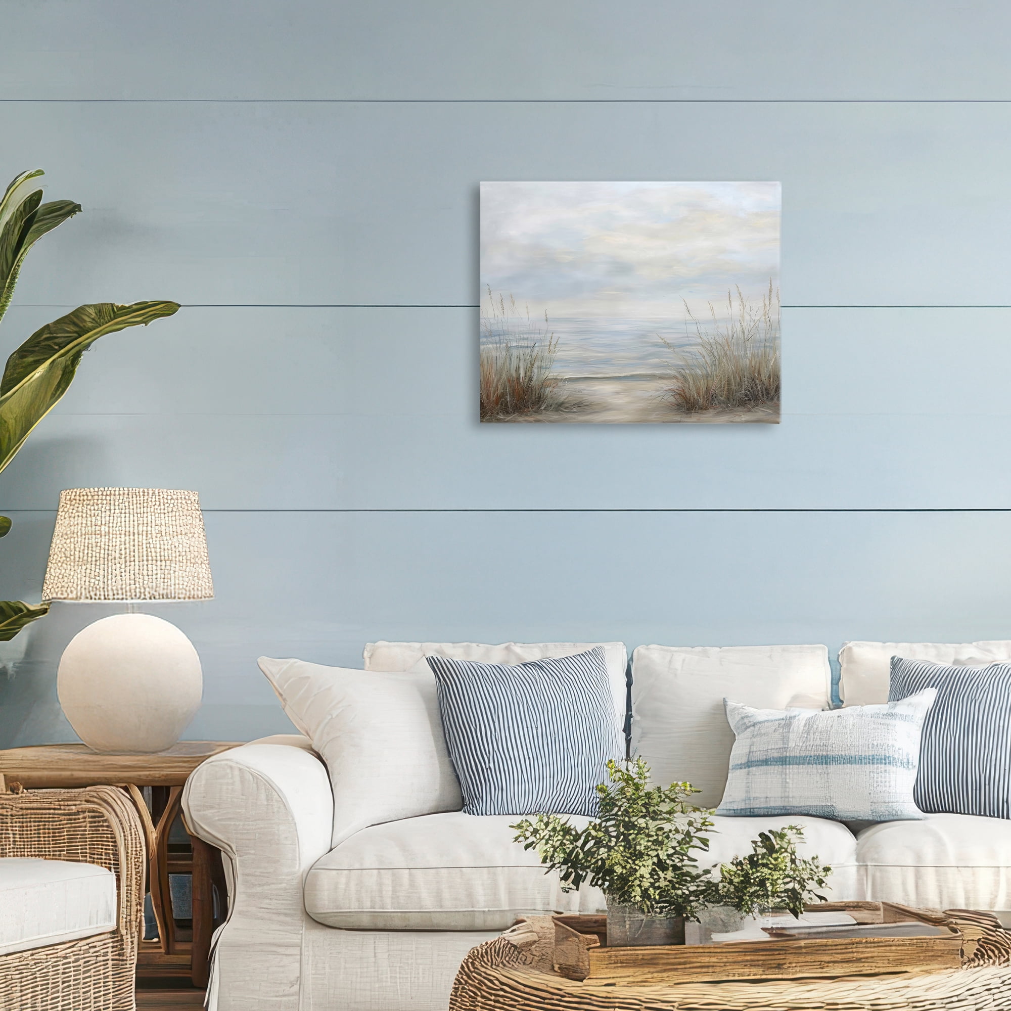 Stupell Industries Silent Beach with Seaside Dunes Canvas Wall Art, design by Petal Prints Design