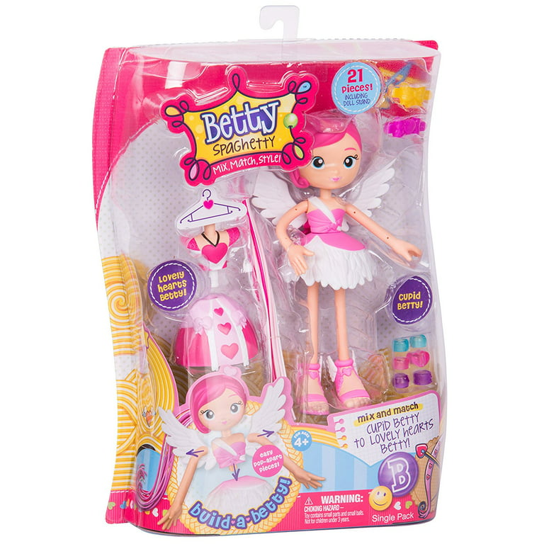 bønner opbevaring craft Betty Spaghetty Single Pack Cupid/Lovely Hearts Doll Playset 21 Pieces -  Walmart.com