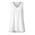 thumbnail image 5 of HUITKMM Womens V Neck Tank Tops Hi Low Hem Sleeveless Solid Color Casual Tee Size L, 5 of 6