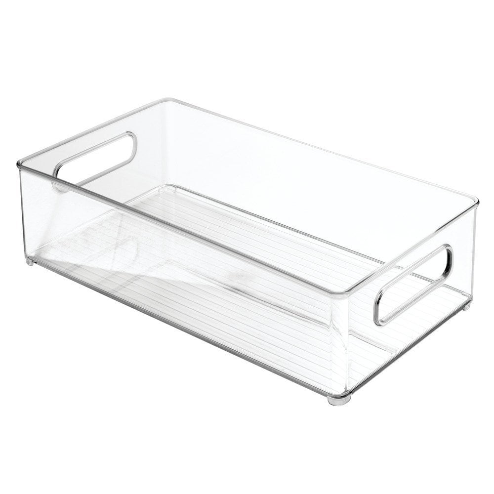 InterDesign Refrigerator and Freezer Storage Organizer Tray for Kitchen Set of 6 4 x 2 x 14.5 Clear