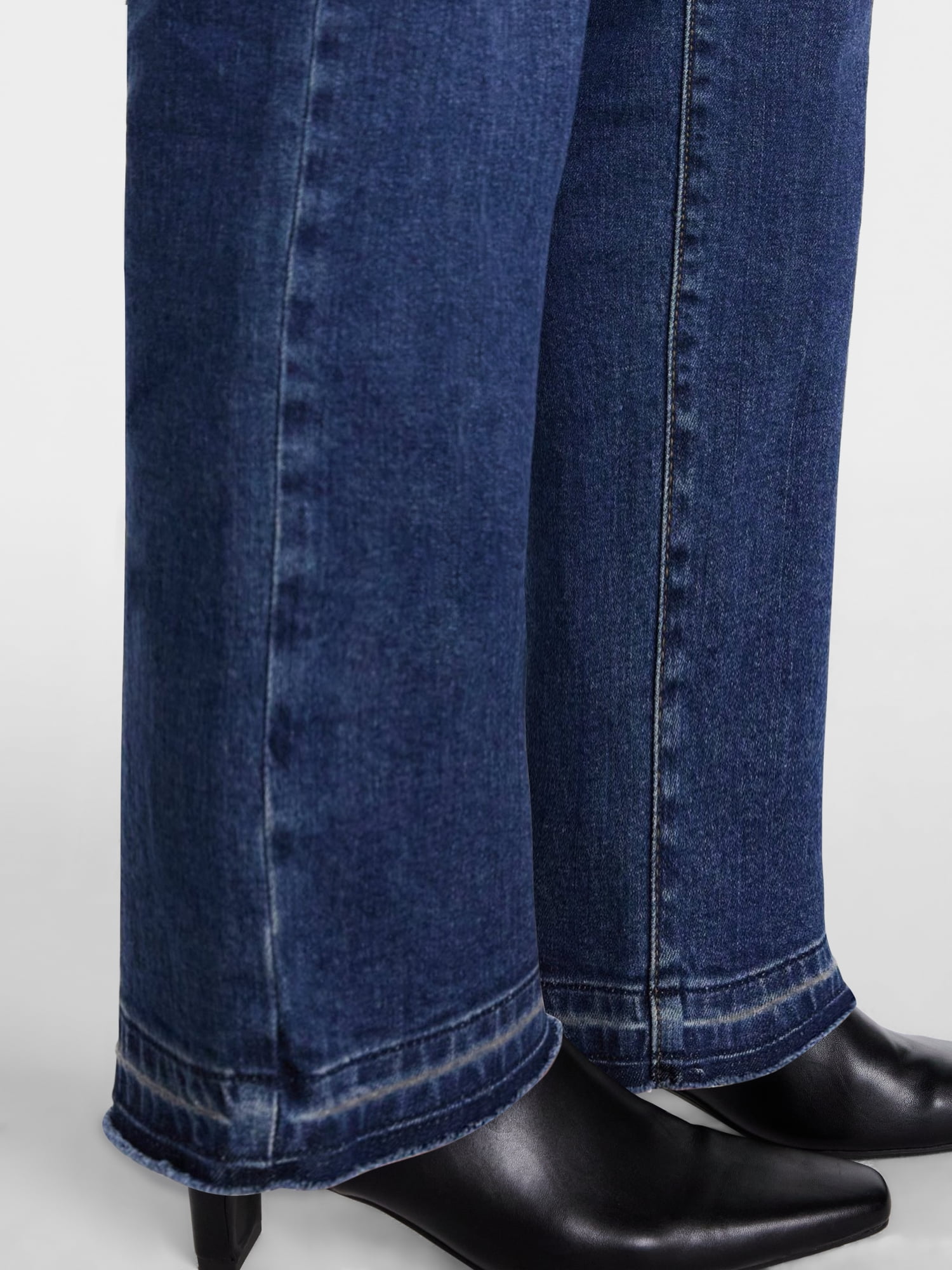 Scenario Women's and Women's Plus High Rise Straight Leg Let Down Hem Jeans, 29" Inseam, Sizes 0-28W