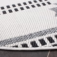 thumbnail image 3 of SAFAVIEH Cottage Euphemia Geometric Indoor/Outdoor Area Rug, Ivory/Black, 6'7" x 6'7" Round, 3 of 6