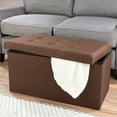thumbnail image 2 of Lavish Home 30-inch Folding Storage Ottoman with Removable Bin (Brown), 2 of 11