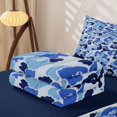 thumbnail image 4 of Erosebridal Modern Gorilla Head Zipper Twin Comforter Sets with Fitted Sheet and 2 Pillowcases for Boys Men, Blue Camouflage Shape Print Zipper Bedding Set, Navy Reversible, 4 Pieces, 4 of 6