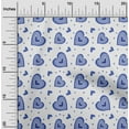 thumbnail image 2 of oneOone Viscose Chiffon Medium Blue Fabric Valentine Heart Quilting Supplies Print Sewing Fabric By The Yard 42 Inch Wide, 2 of 4