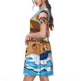 thumbnail image 2 of Disketp Animals on Noah's Ark Floating para Vestido de Manga Corta para Mujeres, Vestidos de Verano para Mujeres, Casual y Holgado para la Playa, 2 of 6