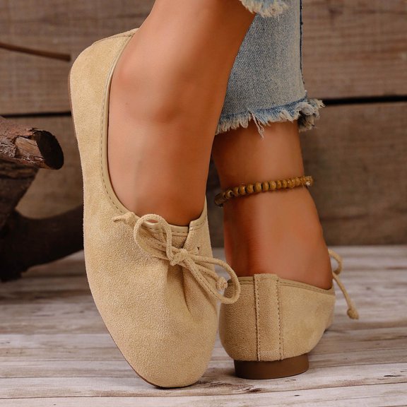 Breathable Casual Loafers for Women, Lace Up Flat Shoes with Round Toe, Soft Sole, Plus Size Comfortable & Versatile for Everyday Walking, Home, or Outdoor Use
