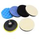 thumbnail image 1 of Juego De Almohadillas De Pulido De 7 Piezas Kit De Almohadilla De Pulido De Coche Universal Kit De Rueda De Pulido De Coche Reutilizable Con Diseño De Rayas Para Encerado De Pulido De Coche Vogacara VI003460-00, 1 of 7
