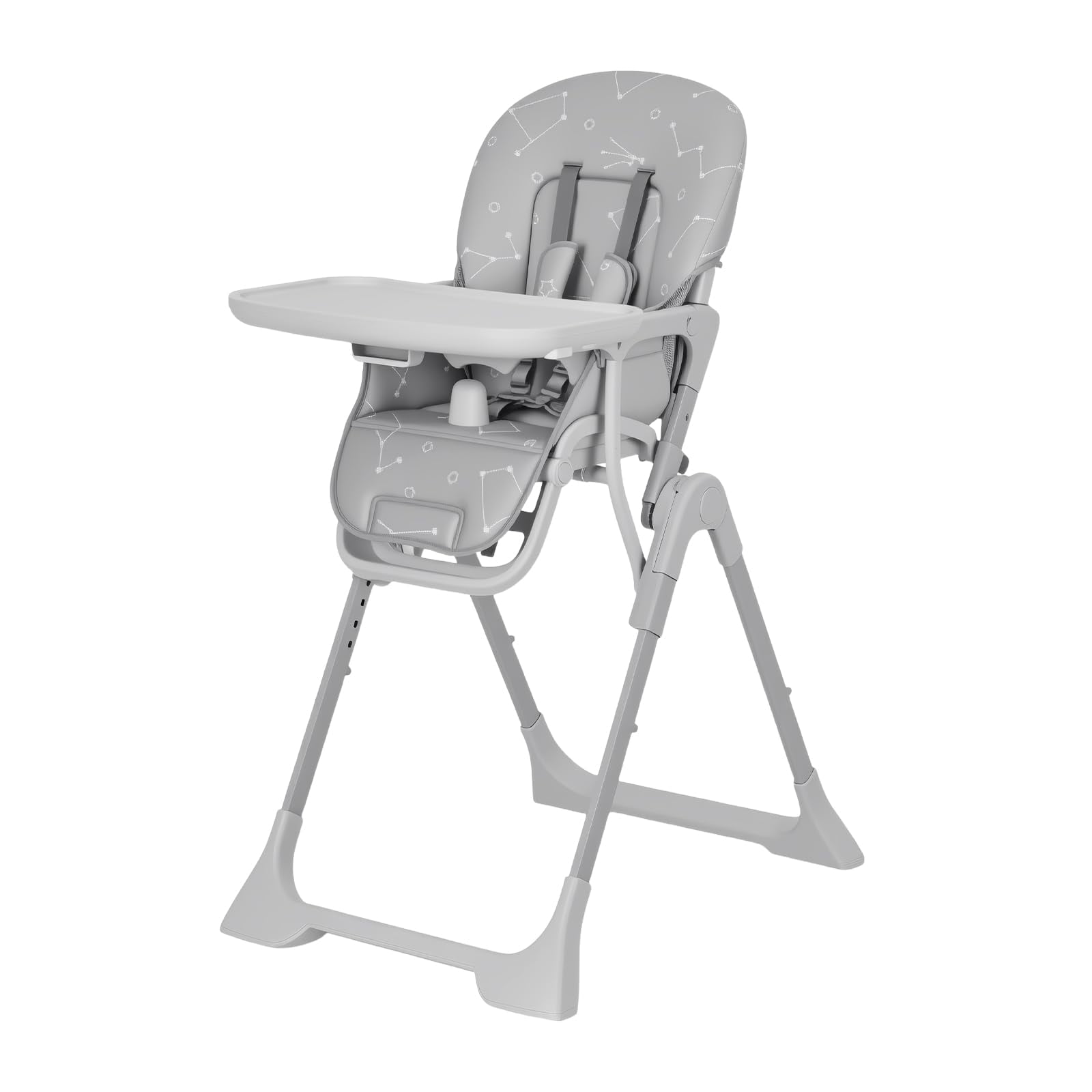 Collapsible Baby High Chair for Feeding – Adjustable Height, Backrest & Footrest, Removable Tray, Compact Fast Folding, Safe for Babies & Toddlers, Easy Clean