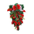 thumbnail image 4 of BLESIYA Christmas Teardrop Swags Artificial Wreath for Front Door Fireplace Festival, 4 of 8