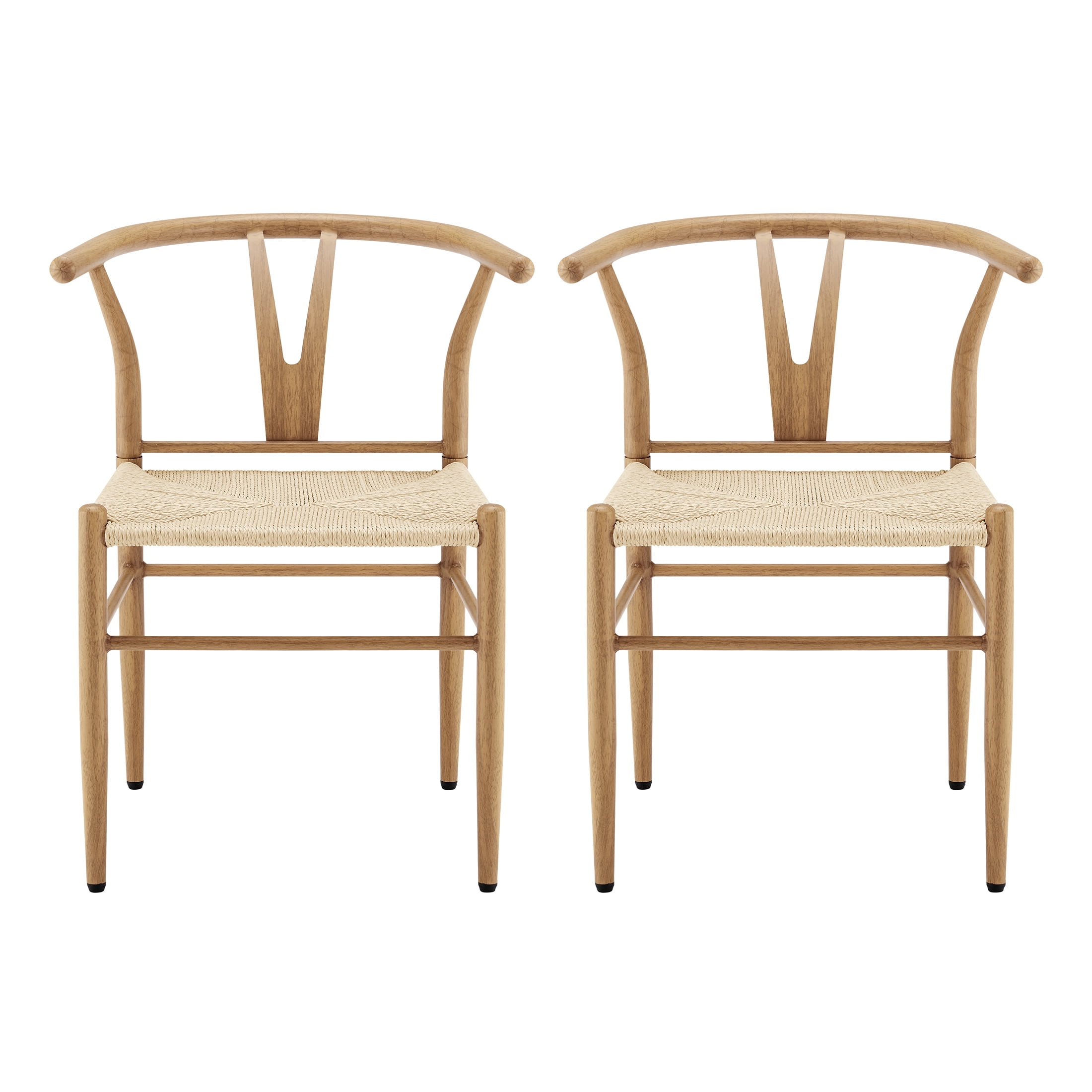 Better Homes & Gardens Springwood Wishbone Metal Dining Chair 2 Pack, Light Honey Color for Indoor