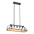 thumbnail image 2 of 31.5“ Rustic 5-Light Farmhouse Wood Chandelier French Country Dining Room Ceiling Light Fixture, 2 of 23
