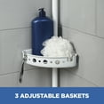 Mainstays Adjustable Tension Steel Shower Pole Caddy, 3 Shelves, 60