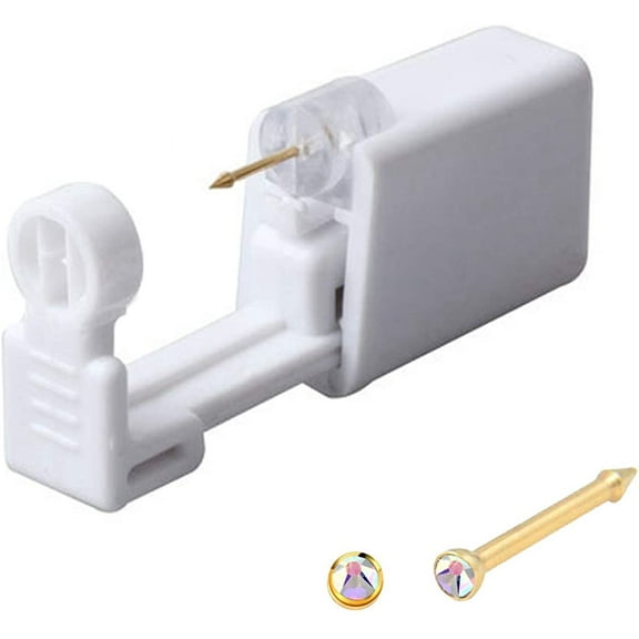 Nose Piercing Kit Nose Piercing Gun Disposable Safe Sterile Piercing Unit For Self Nose Studs Gold Color Piercing Gun Kit Tool Body Jewelry 1 Units (Colorful)