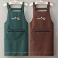 thumbnail image 4 of Waterproof PVC Cooking Apron Japanese Korean Style Oil-proof Non-stick Cooking Chef Apron with Large Front Pockets, 4 of 4