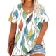 thumbnail image 2 of Camisetas Casuales de las Mujeres Más Tamaño V-Cuello Impresión Manga Corta Color Sólido Base de Verano Superior, Ligero para Diario, 2 of 9