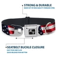thumbnail image 4 of Buckle-Down Pet Collar, Dog Collar Metal Seatbelt Buckle, American Flag Vivid Close Up, 9.5 to 13 Inches 1.0 Inch Wide, 4 of 8