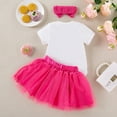 thumbnail image 4 of Baby Girl's 1st Birthday Outfits Set Letter Short Sleeve Romper + Tutu Skirt & Hair Bow | Cute Photoshoot Party Dress Summer Cotton Blend Soft Dailywear 18-24 Months, 4 of 5