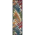 thumbnail image 1 of homeroots outdoor 384807 2’x 6’ Multicolored Leaves Indoor Outdoor Runner Rug, 1 of 1