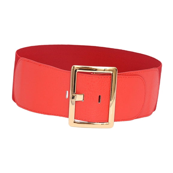 Yunhgft Extensible Belt for Women, Cinch Belt, Large Elastic Belt, Style And Soft, Metal Red
