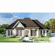 The House Designers: THD-7448 Builder-Ready Blueprints to Build a Midsize One-Story French Country House Plan with Slab Foundation (5 Printed Sets)