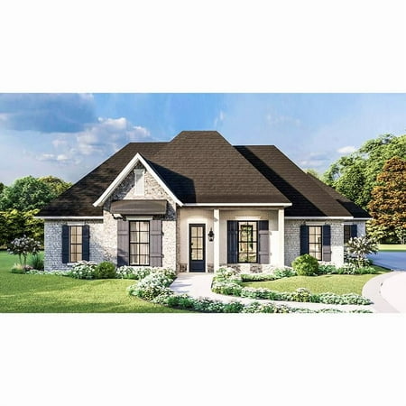 The House Designers: THD-7448 Builder-Ready Blueprints to Build a Midsize One-Story French Country House Plan with Slab Foundation (5 Printed Sets)
