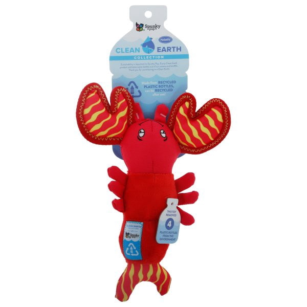 Spunky Pup Clean Earth Homard Petit Jouet en Peluche pour Chien