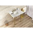 thumbnail image 2 of Kingston Brass KVBH3022M87 Templeton 30-Inch Carrara Marble Console Sink with Brass Legs (8-Inch, 3-Hole) in Carrara Marble White/Brushed Brass, 2 of 9
