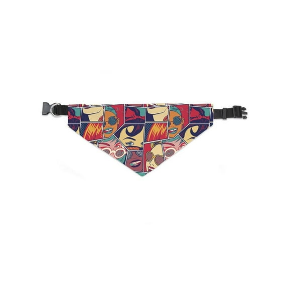 Comic Style Women Pattern Bandana -Image by Shutterstock, Medium