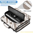 thumbnail image 5 of Taupe-geometric Chevron Printed Zipper Binder with Handle&Shoulder Strap 2 inch 3 Ring 500+300 Sheet Capacity File Folder Organizer, 5 of 7