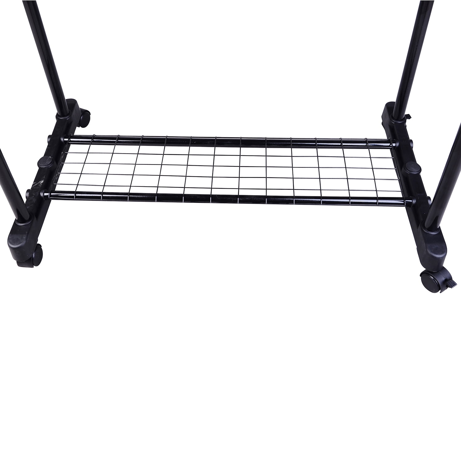Heavy Duty Double Rail Clothes Rack Clothing Garment Rack with Wheels