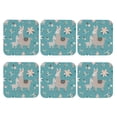 thumbnail image 2 of Pofeuu Teal Mama Llama Print Leather Coasters Set of 6, Round Cups Mugs Mat Pad for Home Kitchen Heat Resistant Drink Coasters,Square, 2 of 7
