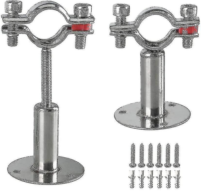 Stainless Steel Wall Mount Ceiling Mount Pipe Supports, 2pcs Adjustable Pipe Bracket Clamp Pipe Straps With Screws -tt