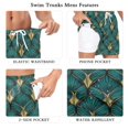 thumbnail image 5 of FORMRS Mens Swim Trunks Mesh Liner Quick Dry Casual Beach Board Shorts with Pockets, Sizes S-2XL, Green Abstract Pattern, 5 of 9
