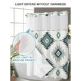 thumbnail image 4 of No Hook Cloth Fabric Shower Curtain with Snap in Liner, Turquoise Aztec Waterproof Shower Curtains Set with See Through Top Window, Bohemian Southwest Neutral Aesthetic Bath Curtains Shower 36"x72", 4 of 6
