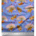 thumbnail image 1 of Soimoi Polyester Crepe Fabric Tree,Floral & Deer Animal Fabric Prints by Yard 42 Inch Wide, 1 of 3