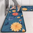 thumbnail image 2 of Kitchen Rugs Sets Of 2,Pioneer Flower Floral Print Pattern Anti Fatigue Kitchen Mat Rugs Non Slip Washable,Decorative Kitchen Floor Mats for Kitchen,Sink,Laundry,17"x47"+17"x47", 2 of 5