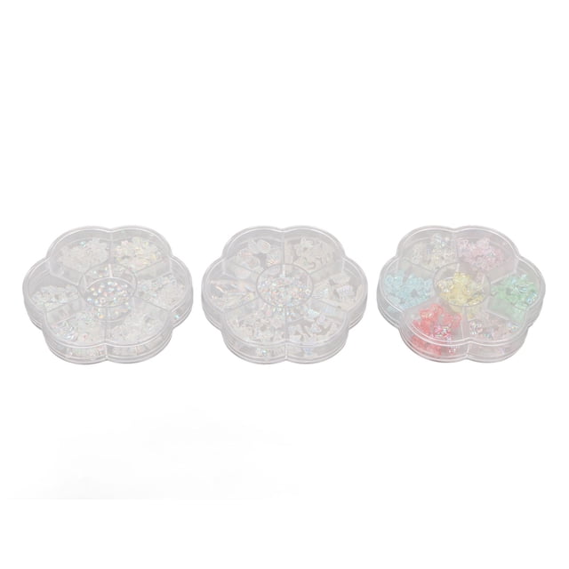 3 Box Nail Rhinestone Stylish Decorative Shiny Resin Mixed Color DIY Nail Art Decorations for Home Nail Salon