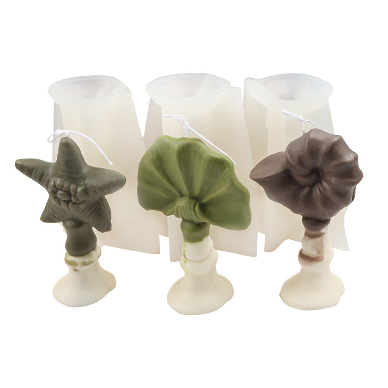 WINDLAND Marine Theme Candle Silicone Mold Conch Starfish Scallop Candle Mould for Decor