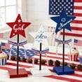 thumbnail image 6 of Independence Day Wooden Five-Pointed Star, Freestanding Tabletop Ornament, Patriotic Handcrafted Artwork, 4th Of July Party Decor for Home Holiday Display, Multicolor B, 6 of 6