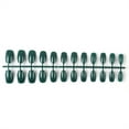 thumbnail image 1 of Vogacara 24 piezas de uñas postizas de ataúd resistentes a los arañazos de bailarina corta coloridas uñas acrílicas artificiales de color sólido DIY Juegos de manicura 27 verde negruzco Vogacara CE011412-27, 1 of 5