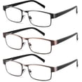 thumbnail image 1 of 3 Pack Reading Glasses for Men Blue Light Blocking Square Frame Computer Readers Anti Eyestrain, 1 of 8