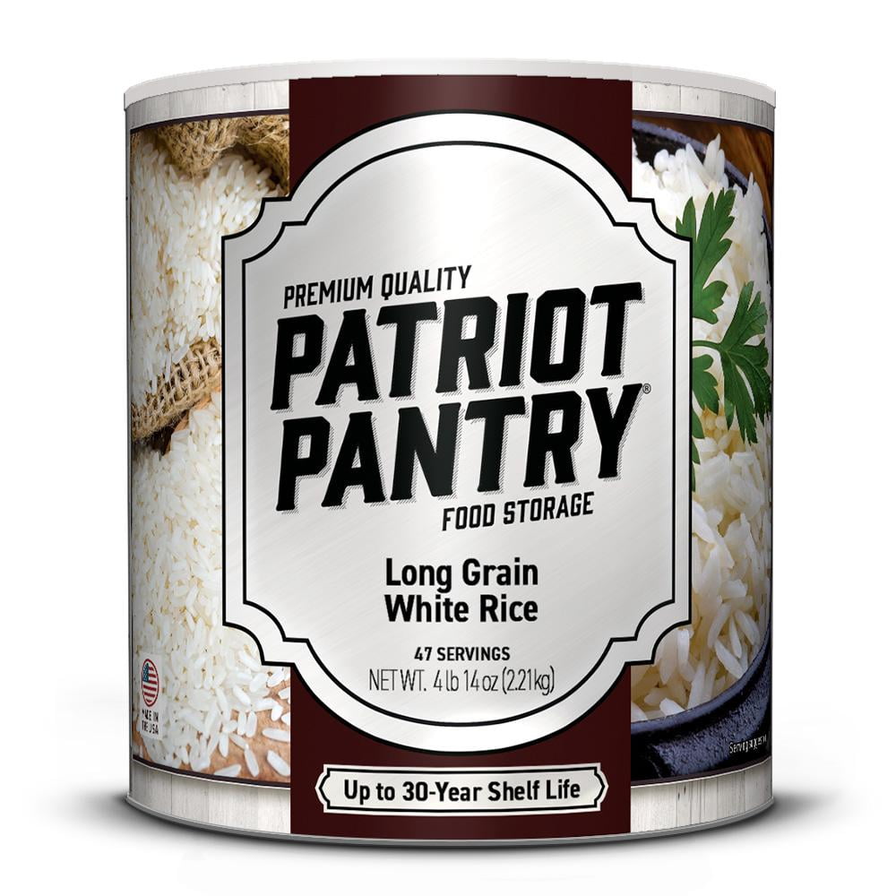 Patriot Pantry Instant White Rice (47 servings) 10 Can Bulk Emergency