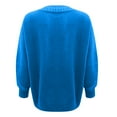 thumbnail image 4 of NMMUED Knit Sweater for Women Knit Top Winter Sweaters for Women Sweater Tops for Women Knits Clothing Winter Tops for Women Knitted Sweater Blue L, 4 of 5