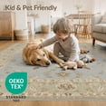 thumbnail image 4 of ODIKA 2'x3' Washable Samll Area Rug Non-Slip, Low Pile Light Blue Floral Medallion Design Elegant Botanical Motif with Ornate Borders for Entryway, Kitchen, Laundry Room, 4 of 7