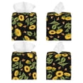 thumbnail image 2 of Tissue Bees and Sunflowers Box Cover Holder, Square by Xecao - Leather Decorative Organizer for Tabletop, Bathroom, Car, Office, 2 of 8