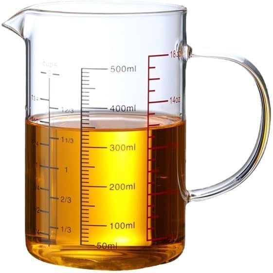 Pyrex 2-Cup Glass Measuring Cup Pack of 6, Nonporous, Bold Labels